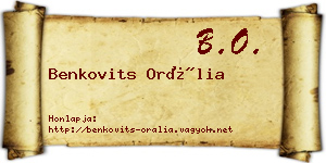 Benkovits Orália névjegykártya